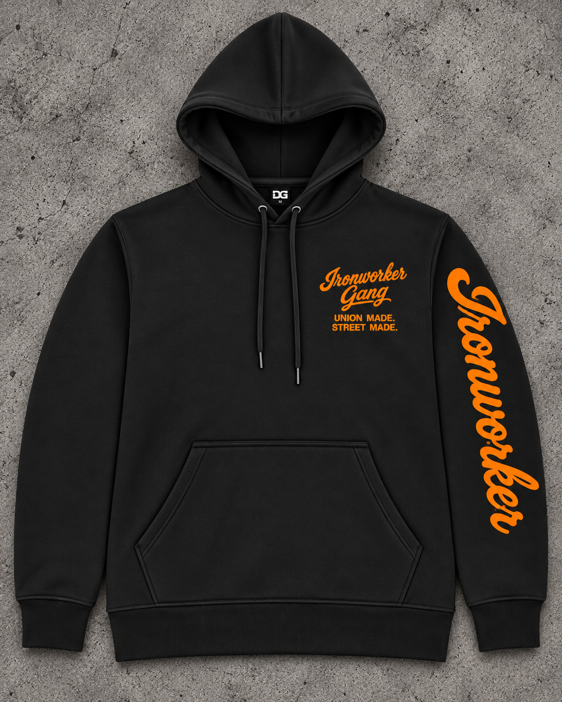 IRONWORKER GANG “Union Made. Street Made.” 13oz Signature Hoodie-Black
