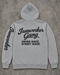 IRONWORKER GANG “Union Made. Street Made.” 13oz Signature Hoodie-Heather Gray