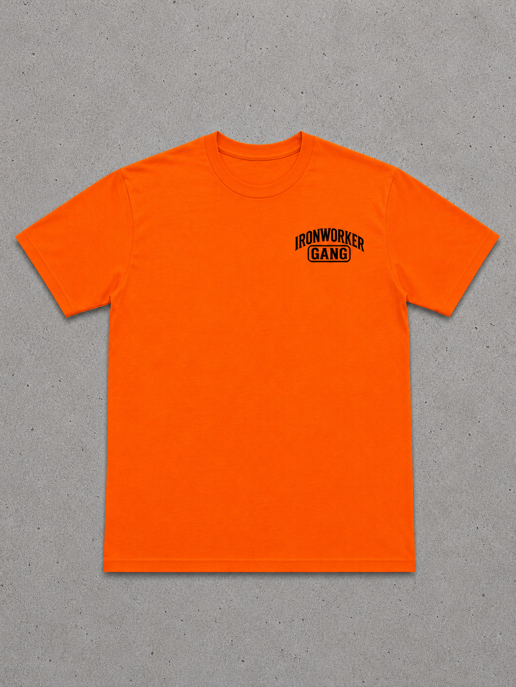 IRONWORKER GANG Safety Orange Short Sleeve T-Shirt