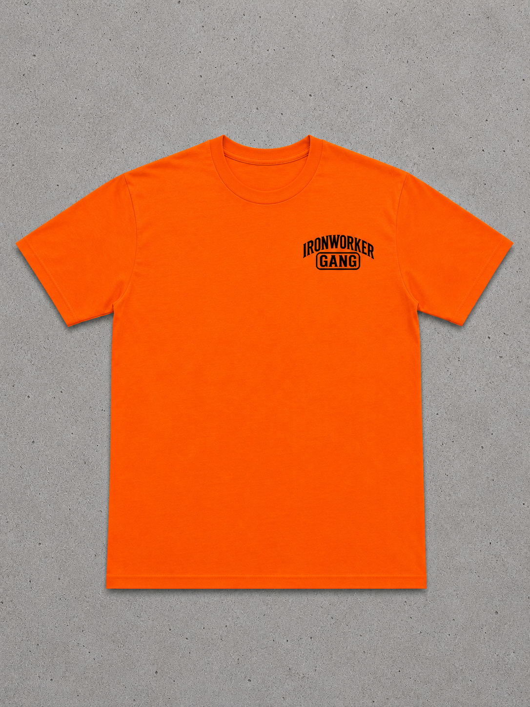 IRONWORKER GANG Safety Orange Short Sleeve T-Shirt