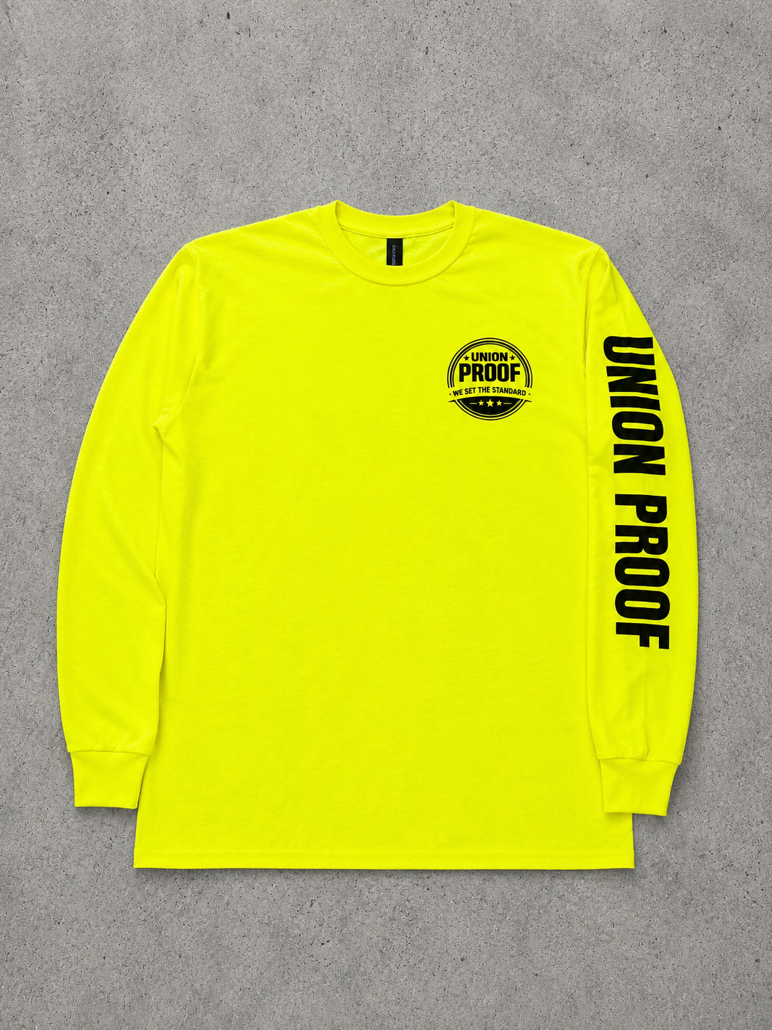 UNION PROOF “We Set The Standard” Safety Yellow Long Sleeve