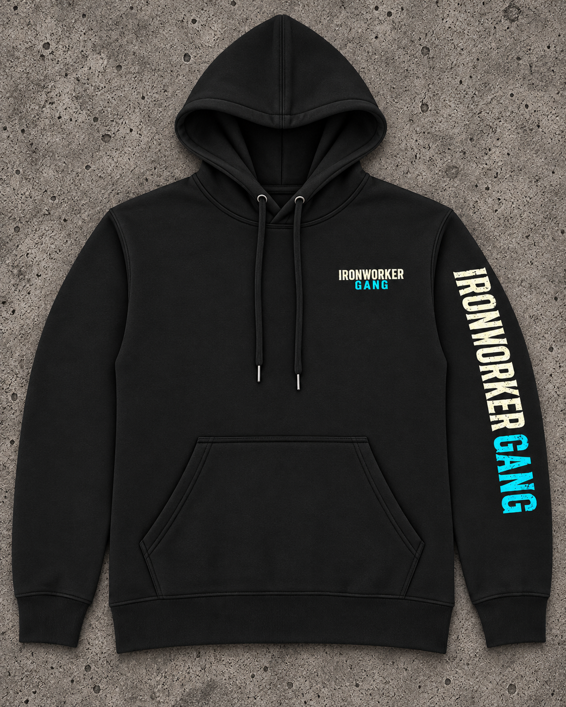 IRONWORKER GANG Vintage Wrench Heavyweight Hoodie – Black