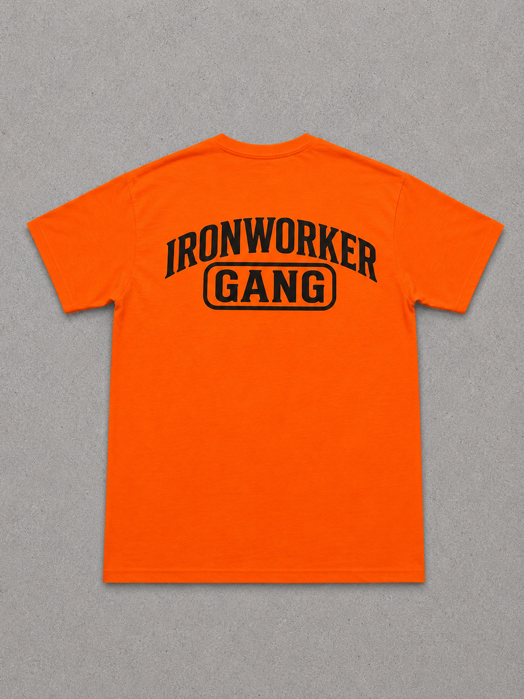 IRONWORKER GANG Safety Orange Short Sleeve T-Shirt