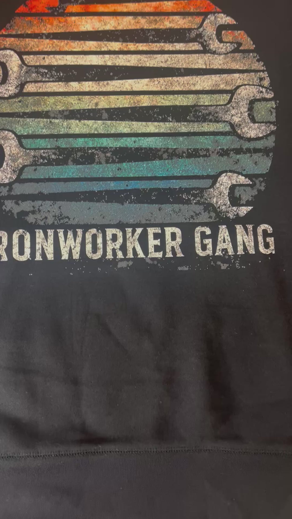 IRONWORKER GANG Vintage Wrench Heavyweight Hoodie – Black