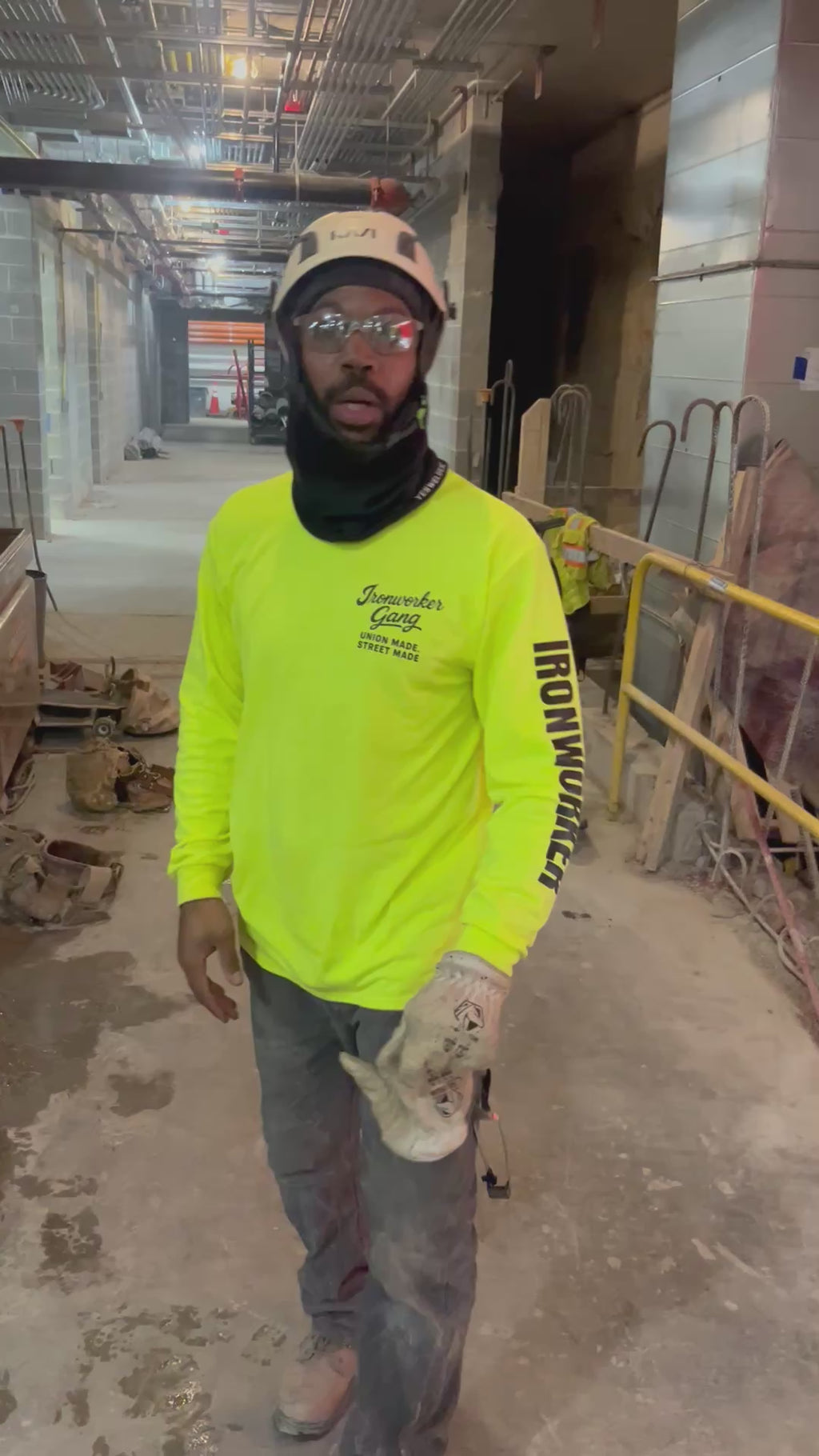 IRONWORKER GANG “Union Made Street Made” Safety Yellow Long Sleeve