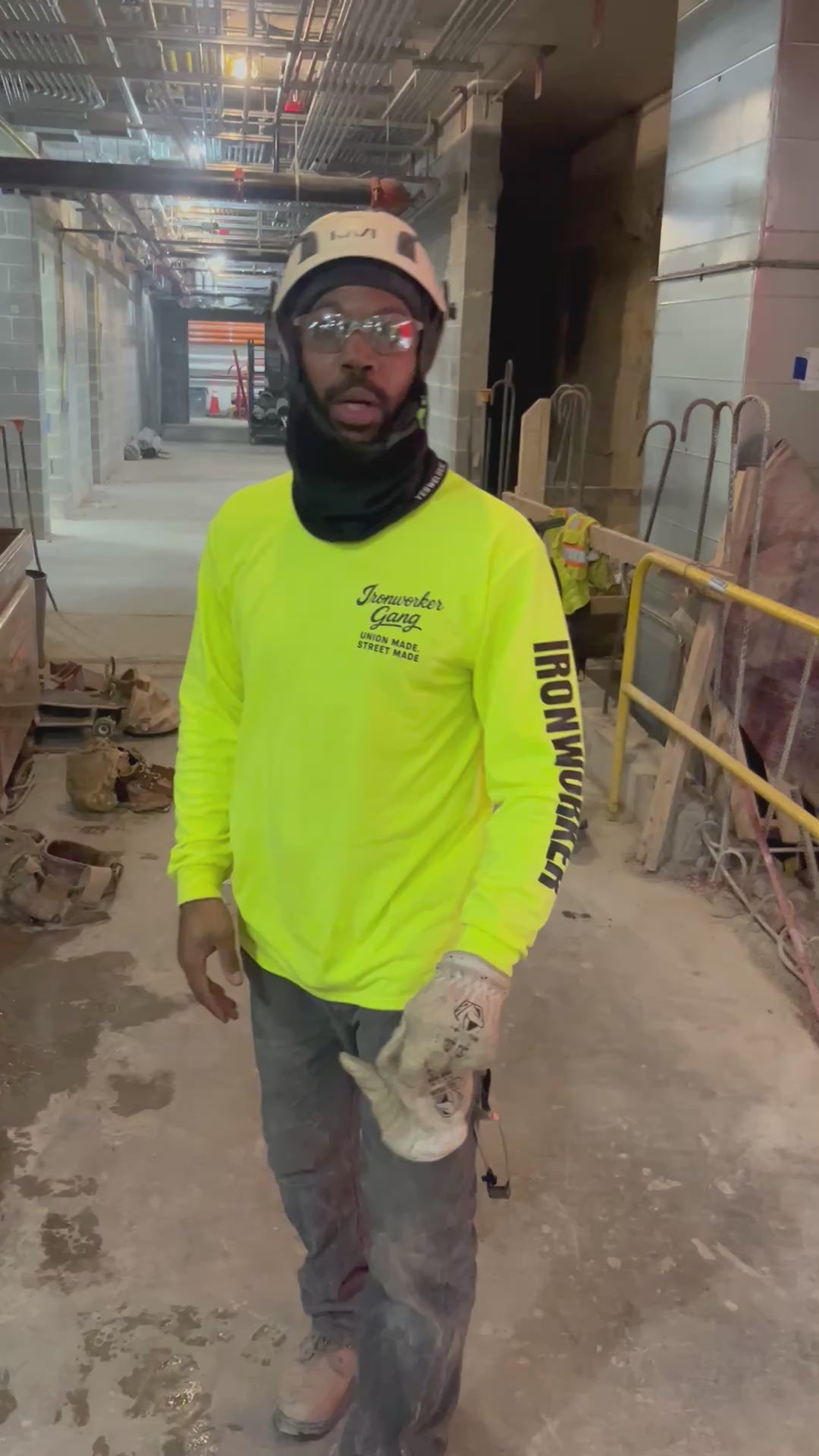 IRONWORKER GANG “Union Made Street Made” Safety Yellow Long Sleeve